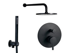 Душевая система Paffoni SET LIG/NO 6NO встраиваемая, цвет черный матовый