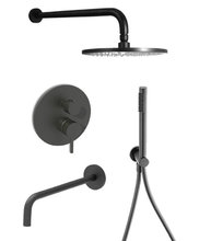 Душевая система Paffoni KIT LIG KITLIG019NO045 встраиваемая, с изливом, черный матовый