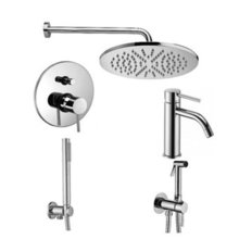 Комплект смесителей Paffoni KIT LIG KITZLIG015CR071 с гигиеническим душем, со смесителем для раковины, хром