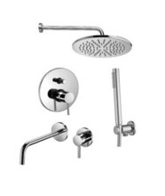 Душевая система Paffoni KIT LIG KITLIG015CR006 встраиваемая, со встраиваемым смесителем для раковины, хром
