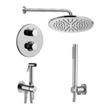 Душевая система Paffoni KIT LIG KITZLIQ018CR встраиваемая, термостатическая, с гигиеническим душем, хром