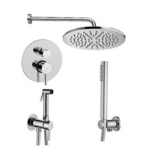 Душевая система Paffoni KIT LIG KITZLIG018CR встраиваемая, с гигиеническим душем, хром