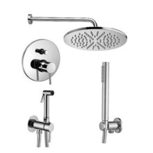 Душевая система Paffoni KIT LIG KITZLIG015CR встраиваемая, с гигиеническим душем, хром