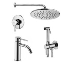 Душевая система Paffoni KIT LIG KITZLIG011CR071 встраиваемая, с гигиеническим душем, со смесителем для раковины, хром