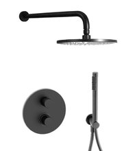 Душевая система Paffoni KIT LIG KITLIQ018NOKING встраиваемая, термостатическая, черный матовый