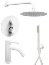 Душевая система Paffoni KIT LIG KITLIQ018BO071 встраиваемая, термостатическая, со смесителем для раковины, белый матовый