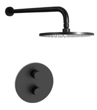 Душевая система Paffoni KIT LIG KITLIQ013NO встраиваемая, термостатическая, черный матовый