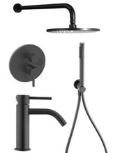 Душевая система Paffoni KIT LIG KITLIG018NO071 встраиваемая, со смесителем для раковины, черный матовый