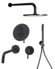 Душевая система Paffoni KIT LIG KITLIG018NO006 встраиваемая, со встраиваемым смесителем для раковины, с изливом, черный матовый