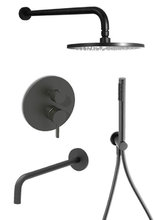 Душевая система Paffoni KIT LIG KITLIG019NO139 встраиваемая, с изливом, черный матовый