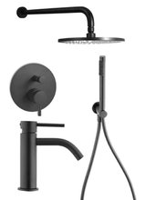 Душевая система Paffoni KIT LIG KITLIG015NO071 встраиваемая, со смесителем для раковины, черный матовый