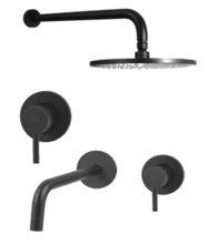 Душевая система Paffoni KIT LIG KITLIG011NO006 встраиваемая, со встраиваемым смесителем для раковины, с изливом, черный матовый