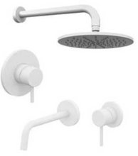 Душевая система Paffoni KIT LIG KITLIG011BO006 встраиваемая, со встраиваемым смесителем для раковины, цвет белый матовый