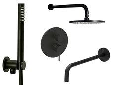 Душевая система Paffoni SET LIG/NO 21NO встраиваемая, цвет черный матовый