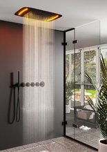 Душевая система Timo Saona SX-2319/03SM термостатическая, с подсветкой, цвет черный