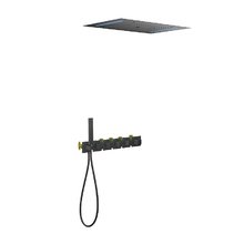 Душевая система Timo Petruma SX-5229/03SM термостатическая, с LED подсветкой, цвет черный