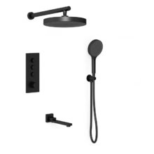 Душевая система Vincea Inspire VSFW-433TI2MB, термостатическая, на 3 потребителя, цвет черный матовый