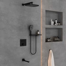 Душевая система Vincea, с изливом, цвет черный матовый, VSFW-4311RMB