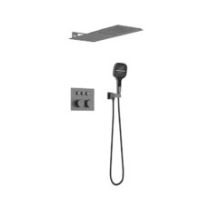 Душевая система Vincea VSFW-401TGM, термостатическая, с каскадным изливом, воронёная сталь, gunmetal