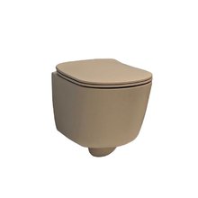 Подвесной унитаз Axa Eva WCWH8801010, безободковый, сиденье с микролифтом, бежевый матовый