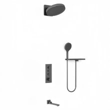 Душевая система Vincea Inspire VSFW-433TI3RGM, термостатическая, воронёная сталь, gunmetal