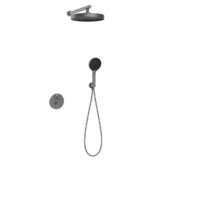 Душевая система Vincea Inspire VSFW-3I22MT2GM, термостатическая, на 2 потребителя, воронёная сталь, gunmetal