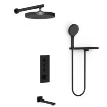 Душевая система Vincea Inspire VSFW-433TI2RMB, термостатическая, на 3 потребителя, цвет черный матовый