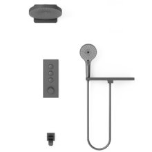 Душевая система Vincea Inspire VSFW-433TI1RGM, термостатическая, на 3 потребителя, воронёная сталь, gunmetal