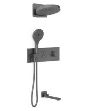 Душевая система Vincea Inspire VSFW-432TI1GM, термостатическая, на 3 потребителя, воронёная сталь, gunmetal