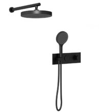 Душевая система Vincea Inspire VSFW-422TI2MB, термостатическая, на 2 потребителя, цвет черный матовый