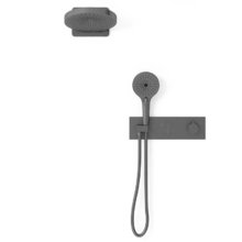 Душевая система Vincea Inspire VSFW-422TI1GM, термостатическая, на 2 потребителя, воронёная сталь, gunmetal