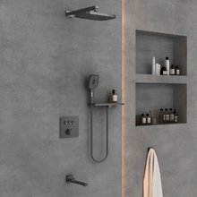 Душевая система Vincea, с изливом, воронёная сталь, gunmetal, VSFW-4311RGM