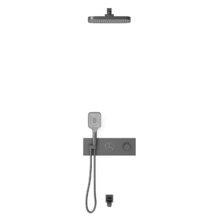 Душевая система Vincea, термостатическая, 3 потребителя, с изливом, воронёная сталь, gunmetal, VSFW-432T1GM