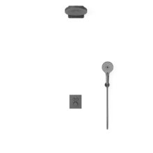 Душевая система Vincea Inspire VSFW-3I21T1GM, термостатическая, 2 потребителя, воронёная сталь, gunmetal