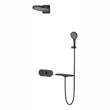 Душевая система Vincea Futura VSFW-2F12TMB, термостатическая, на 3 потребителя, цвет черный