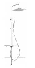 Душевой гарнитур Aquanet Pragmatic S AF430-70-S-C, с квадратным верхним душем 25 см, 1 режим струи, хром (243323)