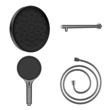 Душевой гарнитур Vincea Inspire VSHH-3I2AHGM, верхний душ с держателем, ручной душ со шлангом, 4 режима струи, воронёная сталь, gunmetal