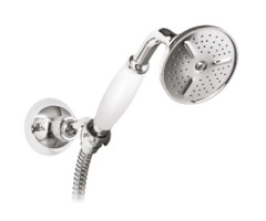 Душевой гарнитур Cezares CZR-KD-01-Bi, хром, ручка белая