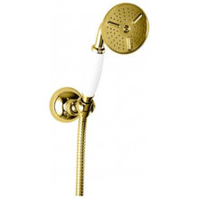 Душевой гарнитур Cezares CZR-KD-03/24-Bi, 1 режим струи, цвет золото, ручка белая