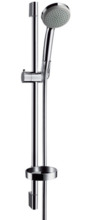 Душевой гарнитур Hansgrohe Croma 100 1jet/Unica'C 27717000, 1 режим струи, высота 66,8 см, корпус хром, лицевая часть серая