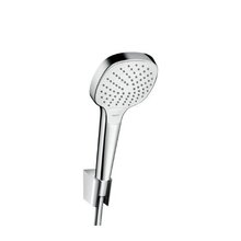 Душевой гарнитур Hansgrohe Croma Select E Vario Port 1,25 м, 26425400, корпус хром, лицевая часть белая, 3 режима струи