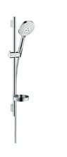 Душевой гарнитур Hansgrohe Raindance Select S 120 3jet 65 см 26630400, корпус хром, лицевая часть белая, 3 режима струи