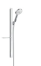 Душевой гарнитур Hansgrohe Raindance Select S 27649400, корпус хром, лицевая часть белая, 3 режима струи