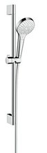 Душевой гарнитур Hansgrohe Croma Select S Multi EcoSmart 26561400, штанга 65 см, корпус хром, лицевая часть белая, 3 режима струи