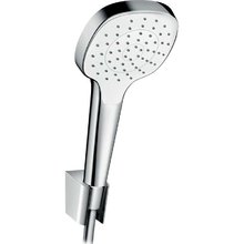 Душевой гарнитур Hansgrohe Croma Select E 1jet Port, диск лейки 11 см, шланг 125 см, 26424400, корпус хром, лицевая часть белая, 3 режима струи