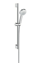 Душевой гарнитур Hansgrohe Crometta 100 Vario 26651400, штанга 65 см, корпус хром, лицевая часть белая, 4 режима струи