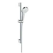 Душевой гарнитур Hansgrohe Croma Select S 1jet 26574400, штанга 90 см, корпус хром, лицевая часть белая, 1 режим струи