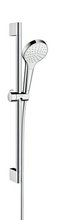 Душевой гарнитур Hansgrohe Croma Select S 1jet 26564400, штанга 65 см, корпус хром, лицевая часть белая, 1 режим струи