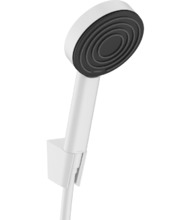 Душевой набор Hansgrohe Pulsify S, 1 режим струи, шланг 125 см, белый матовый, диск графит, 24301700