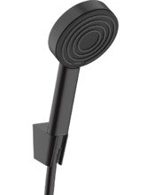 Душевой набор Hansgrohe Pulsify S, 1 режим струи, шланг 125 см, черный матовый, диск графит, 24301670